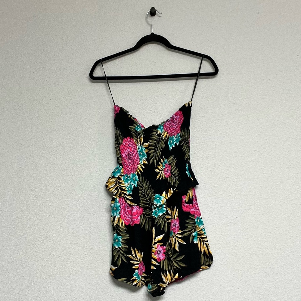 Billabong Hawaiian Print Peplum Romper